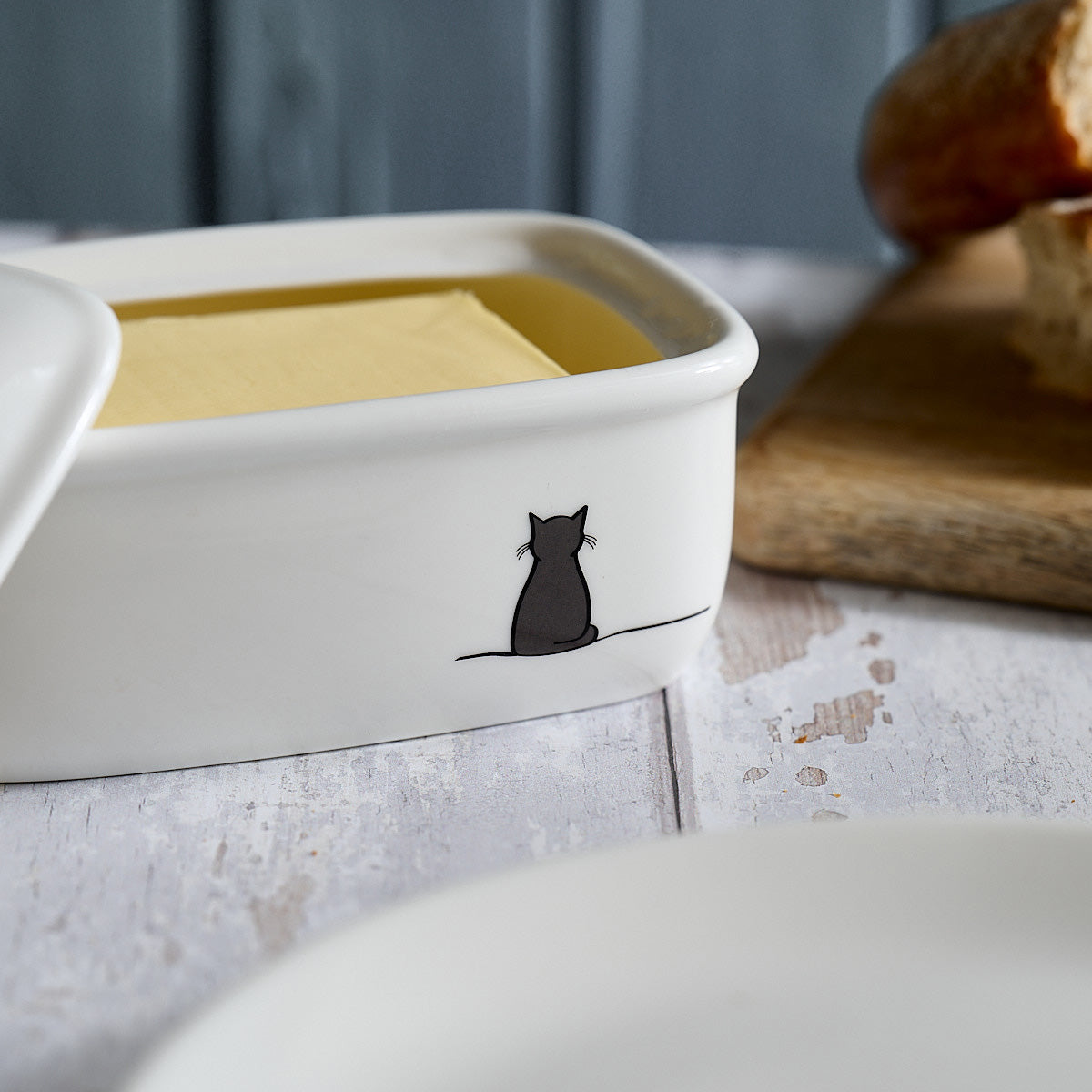 Cat Collection Butter Dish close up