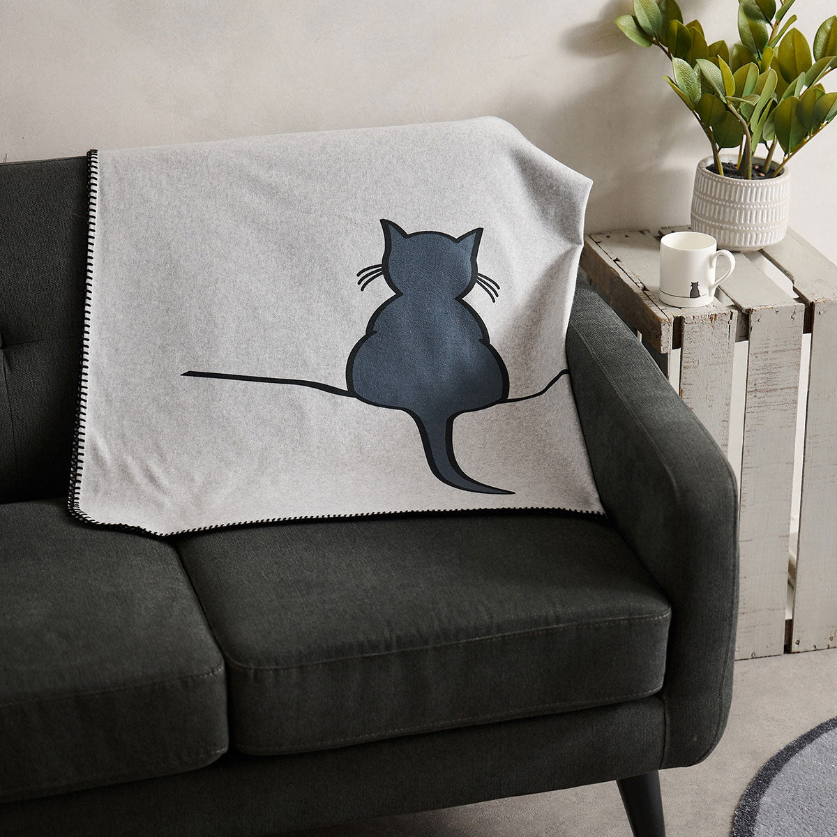 Grey cat blanket sale