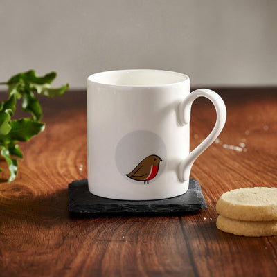 Robin Mug with Gift Box and Hot Chocolate Stirrer