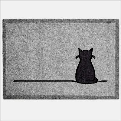 Sitting Cat Doormat, Large Grey 60 x 90cm
