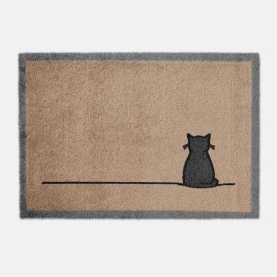 Sitting Cat Doormat, Natural