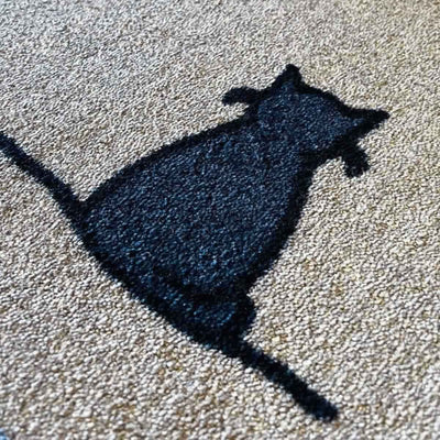 Sitting Cat Doormat Closeup