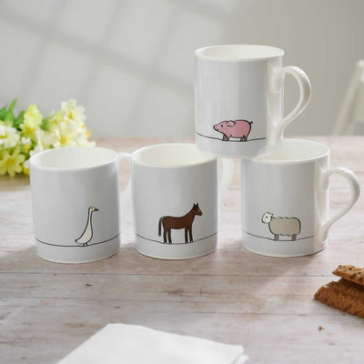 Farm Collection Mugs, Set of Four