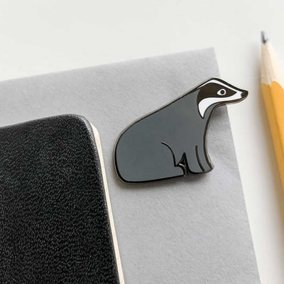 Badger Enamel Pin with Pencil