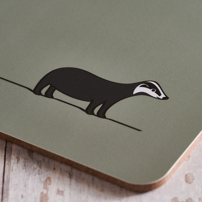 Badger placemat close up