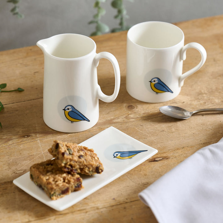 Blue Tit Jug, Mug and Mini Tray
