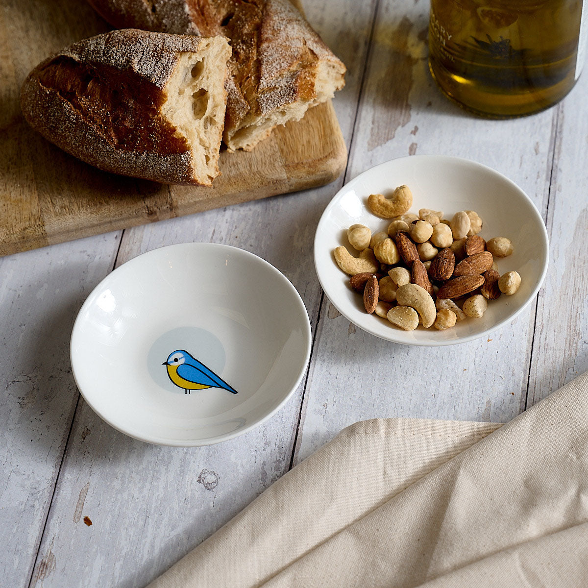 Blue Tit Nibble Dish with nuts