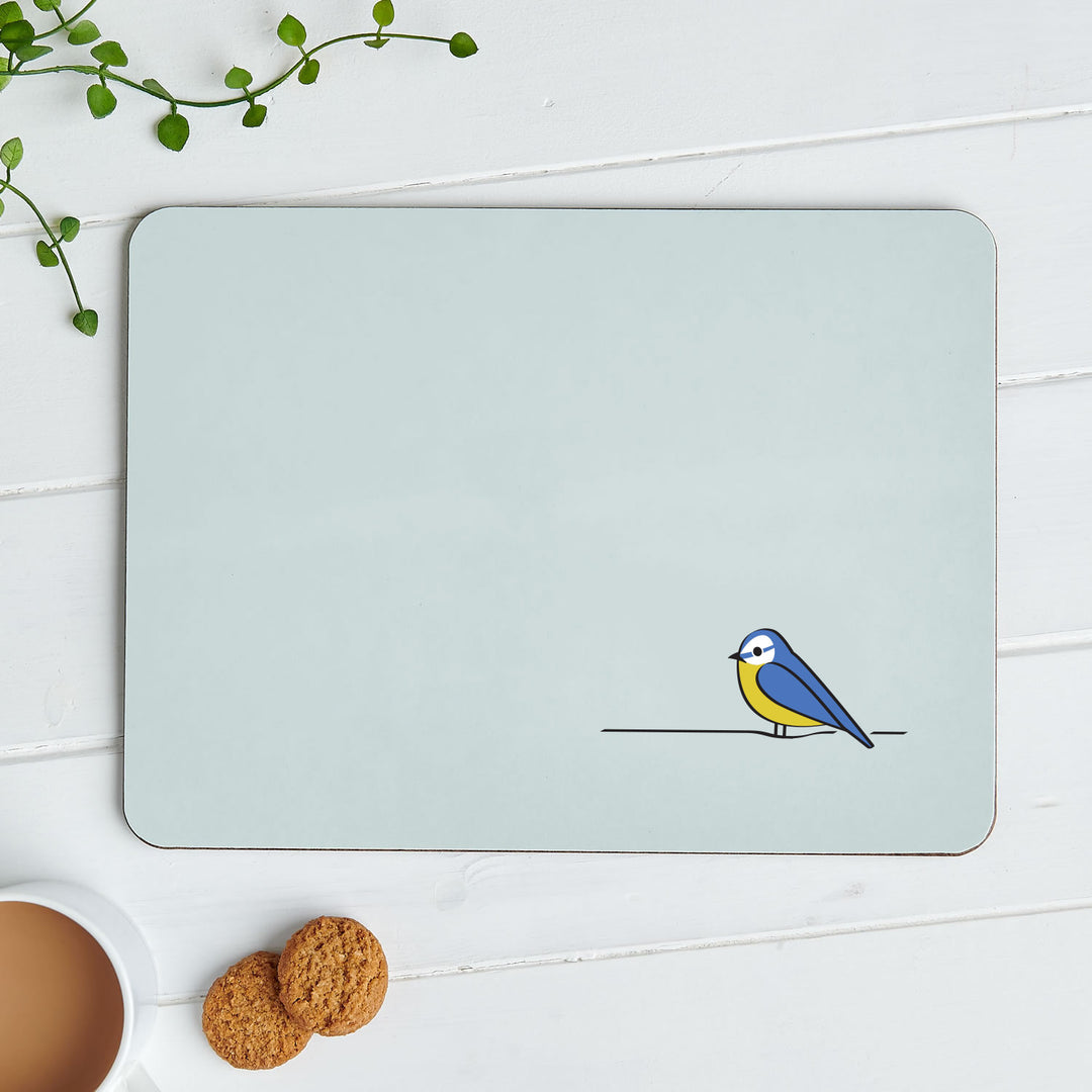 Blue Tit Placemat with biscuits