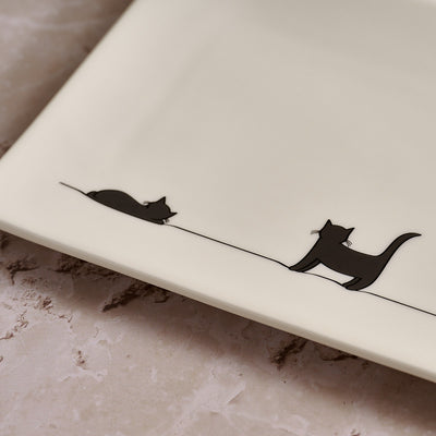 Cat Collection Large Serving Tray close up