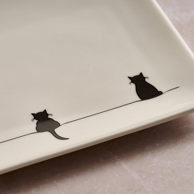 Cat Collection Large Serving Tray close up