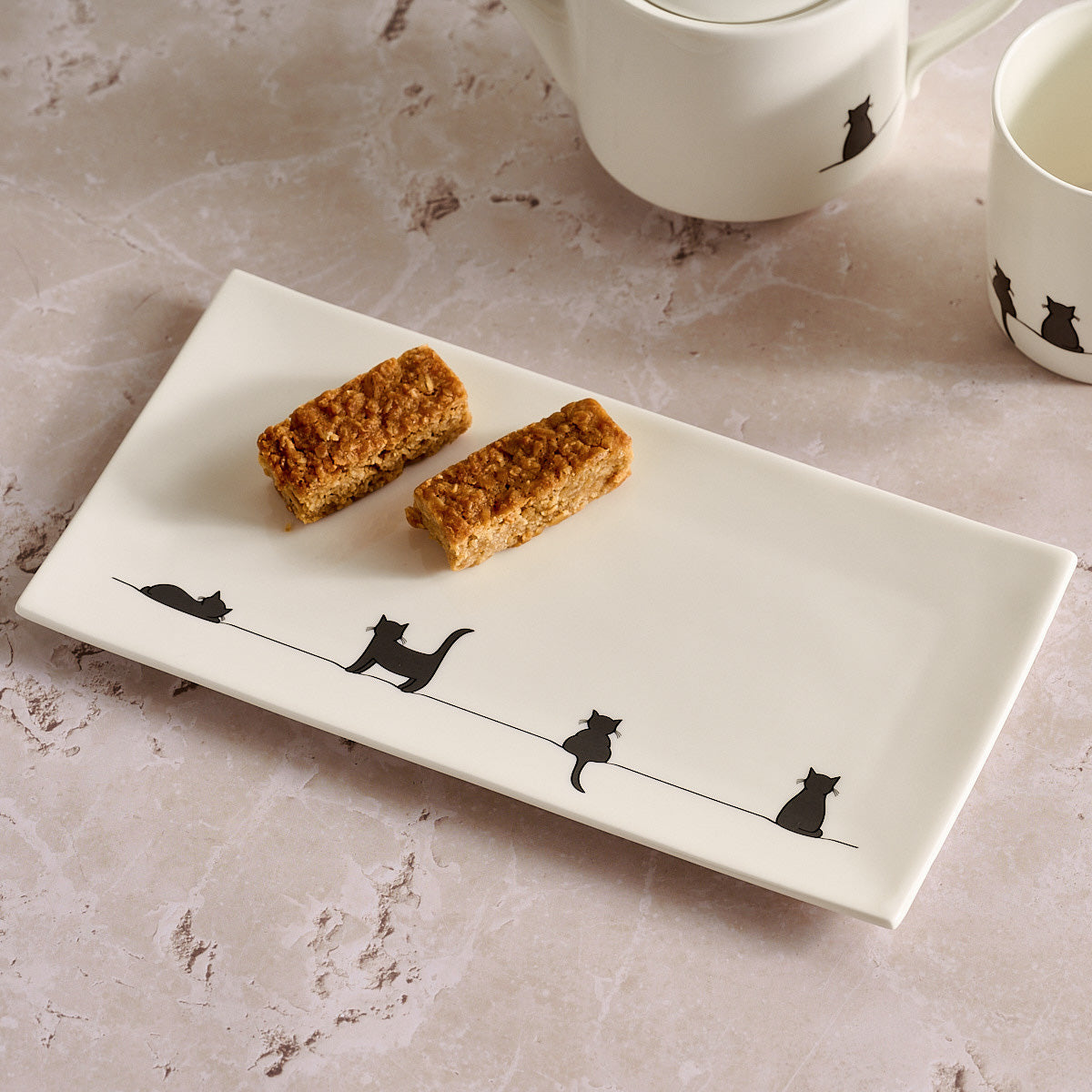 Cat Collection Large Serving Tray with flapjacks