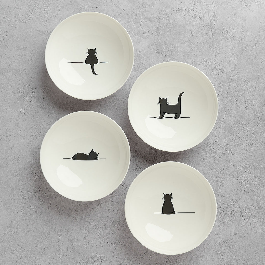 Cat Collection Pasta Bowls, Set of Four