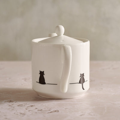 Cat Collection Teapot with Sitting Cat and Crouching Cat