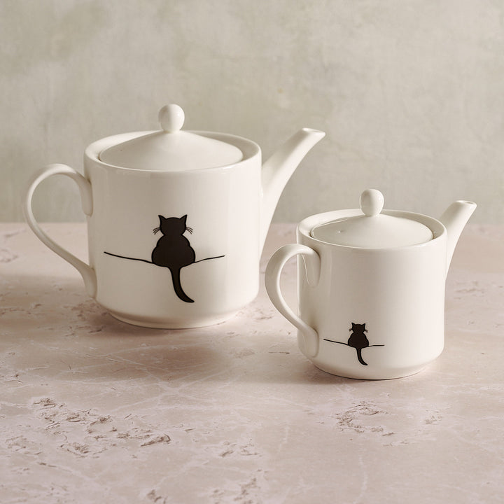Cat Collection Teapot Large and Standard with Crouching Cat