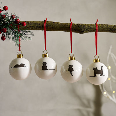 Cat Baubles, Set of 4