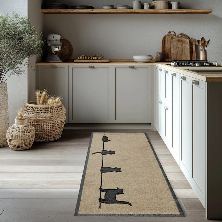 Cat Collection Runner Doormat, Natural, 60cm x 140cm