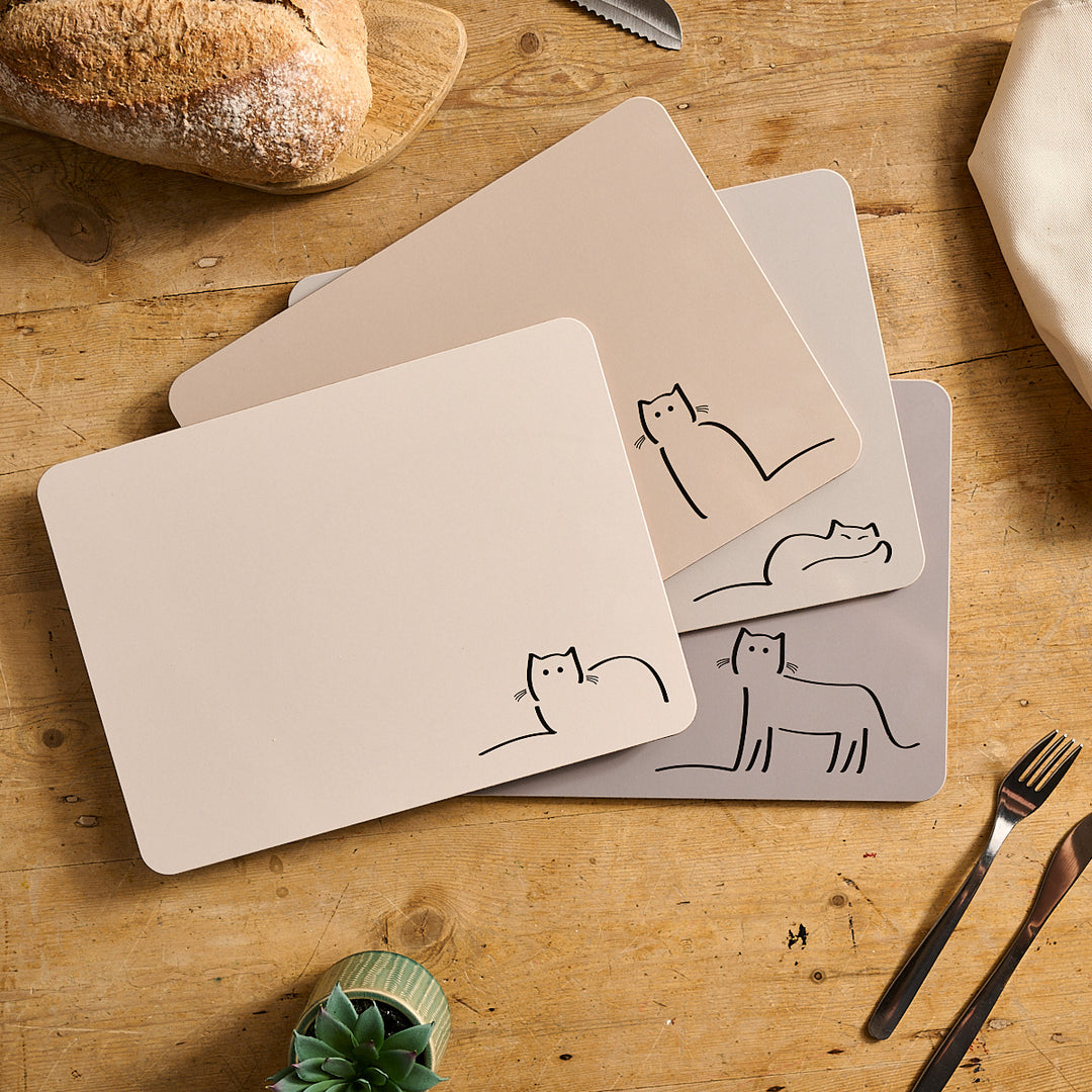 Cat Companions Placemats, Set of Four