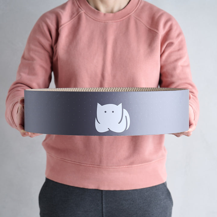 CatLoaf Luxury Round Cat Scratcher Bed, 41cm, Dark Grey