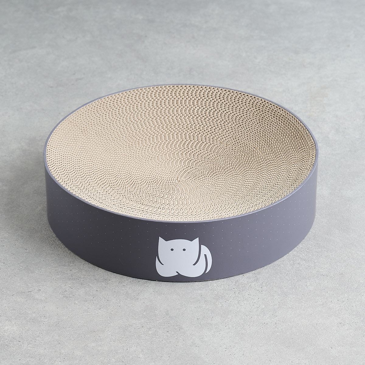 CatLoaf Luxury Round Cat Scratcher Bed, 41cm, Dark Grey