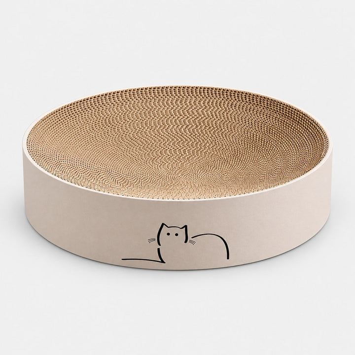 CatLoaf Round Cat Scratcher Bed with Loafing Cat