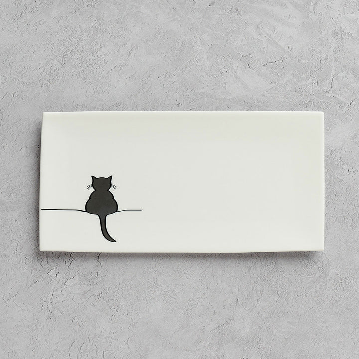 Crouching Cat Large Serving Tray