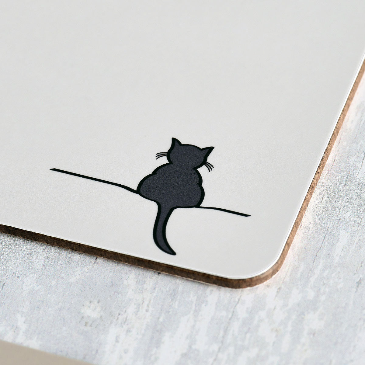 Crouching Cat Coaster close up