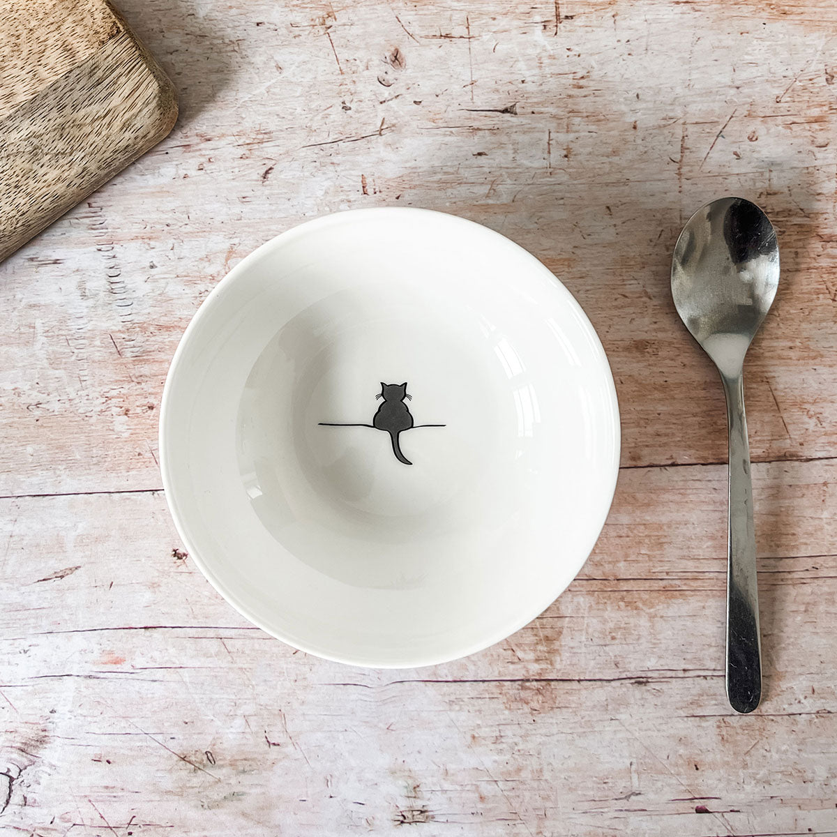 Crouching Cat Cereal Bowl