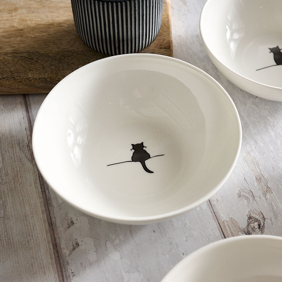 Crouching Cat Cereal Bowl