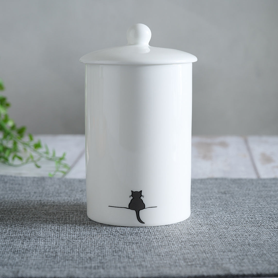 Crouching Cat Storage Jar
