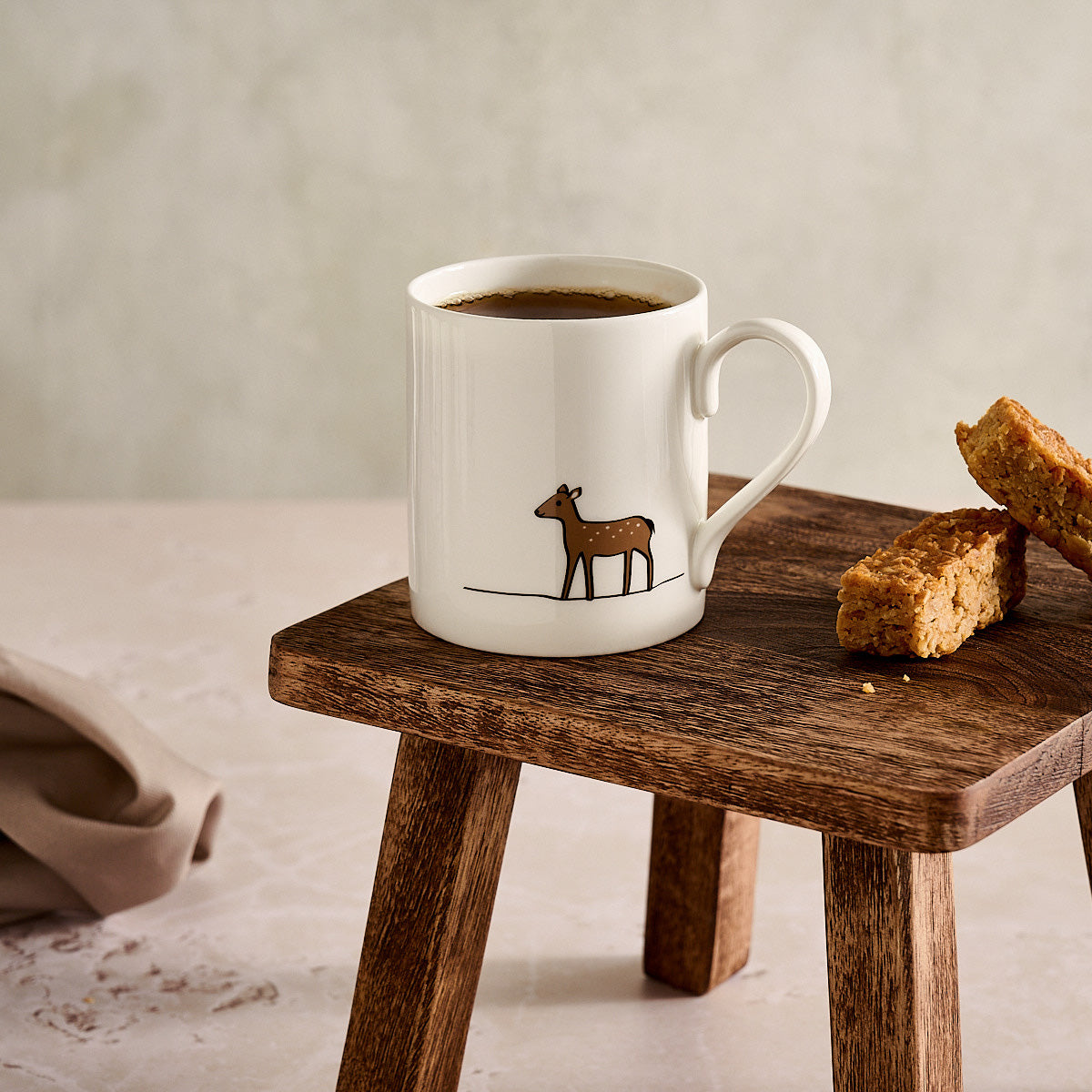 Woodland Collection Mugs and Mini Trays, Set of Four