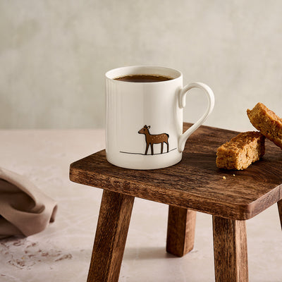 Woodland Collection Mugs and Mini Trays, Set of Four