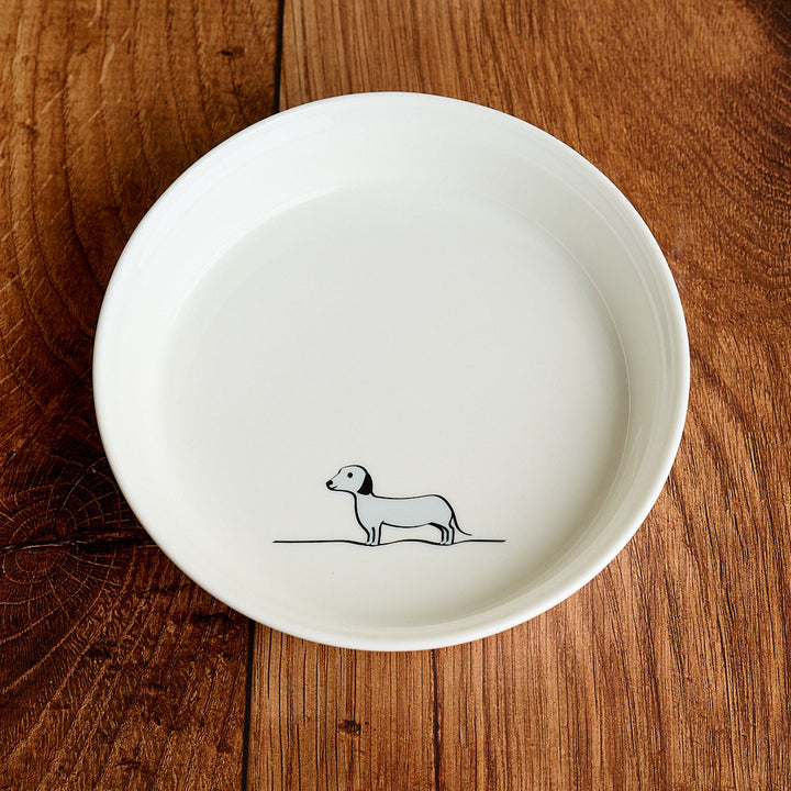 Dog Bowl with Sausage Dog Fine Bone China Dog Bowl Jin Designs
