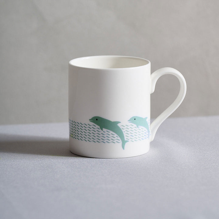 Dolphin Mug in Aqua