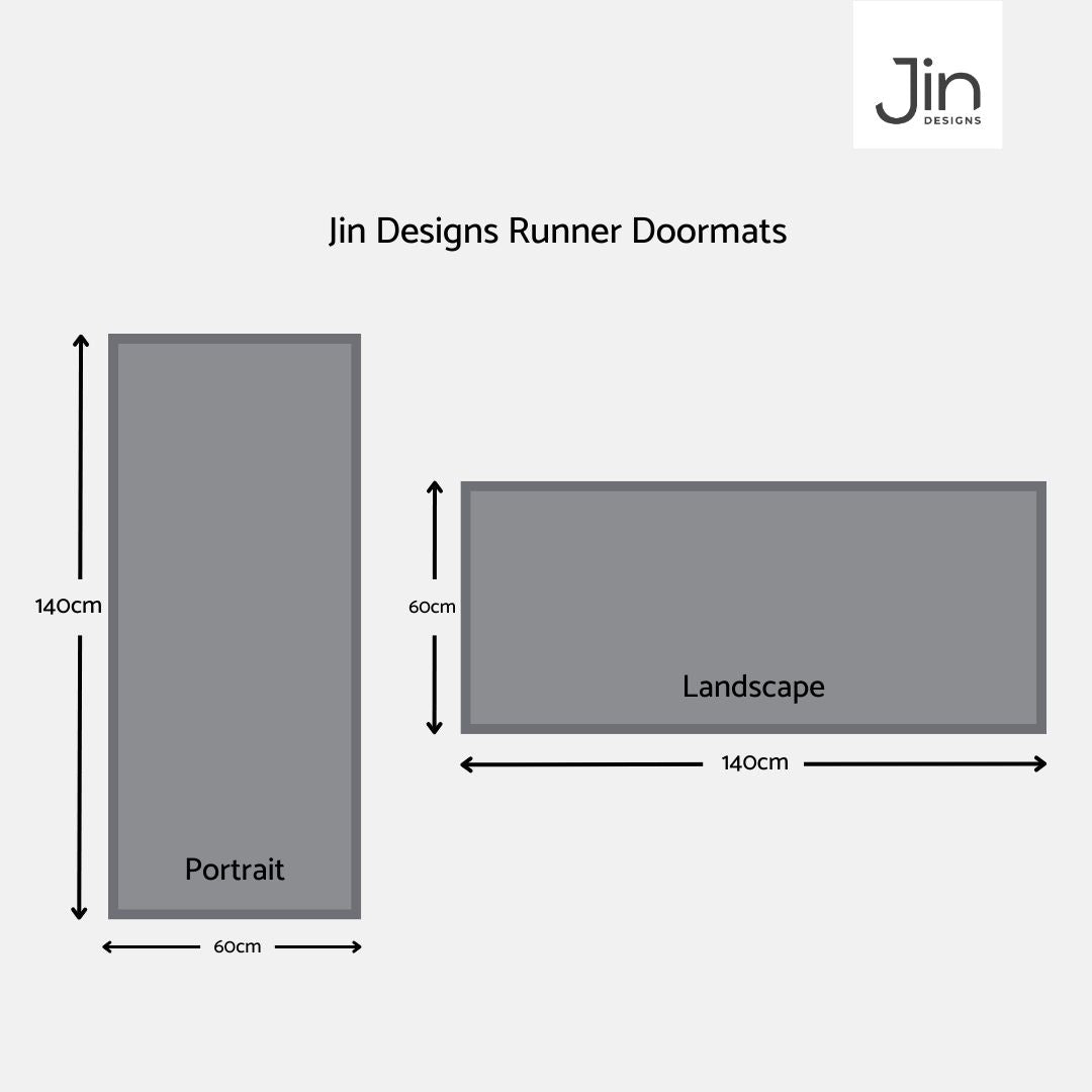 Jin Designs Runner Doormats - portrait and landscape