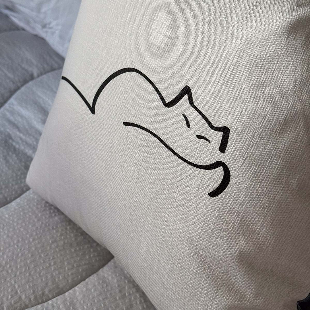 Dreaming Cat Cushion close up by Jin Designs