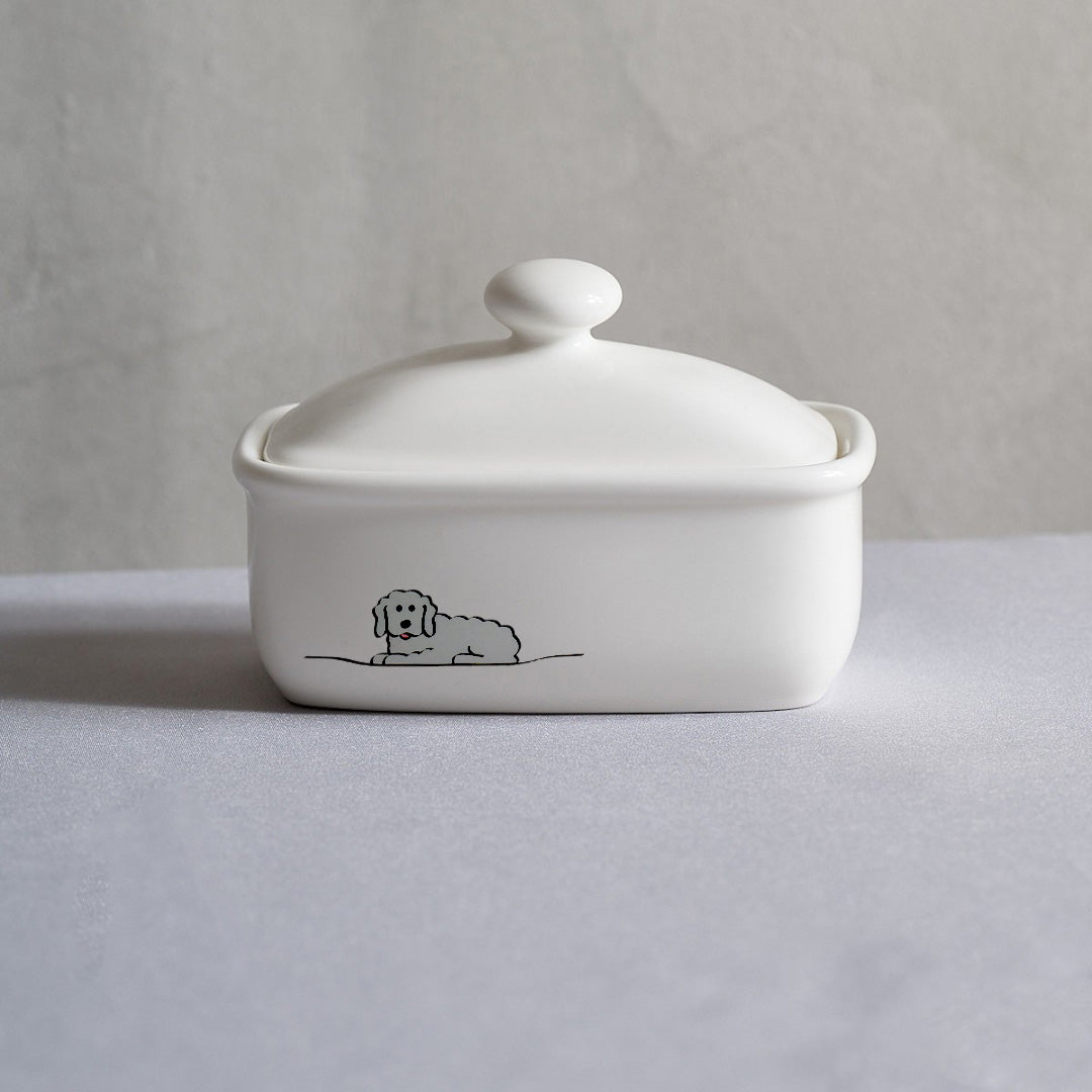 Fluffy Dog Butter Dish