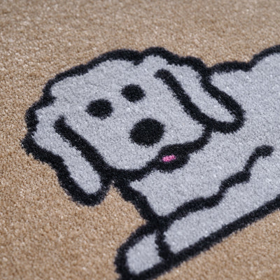 Fluffy Dog Doormat close up