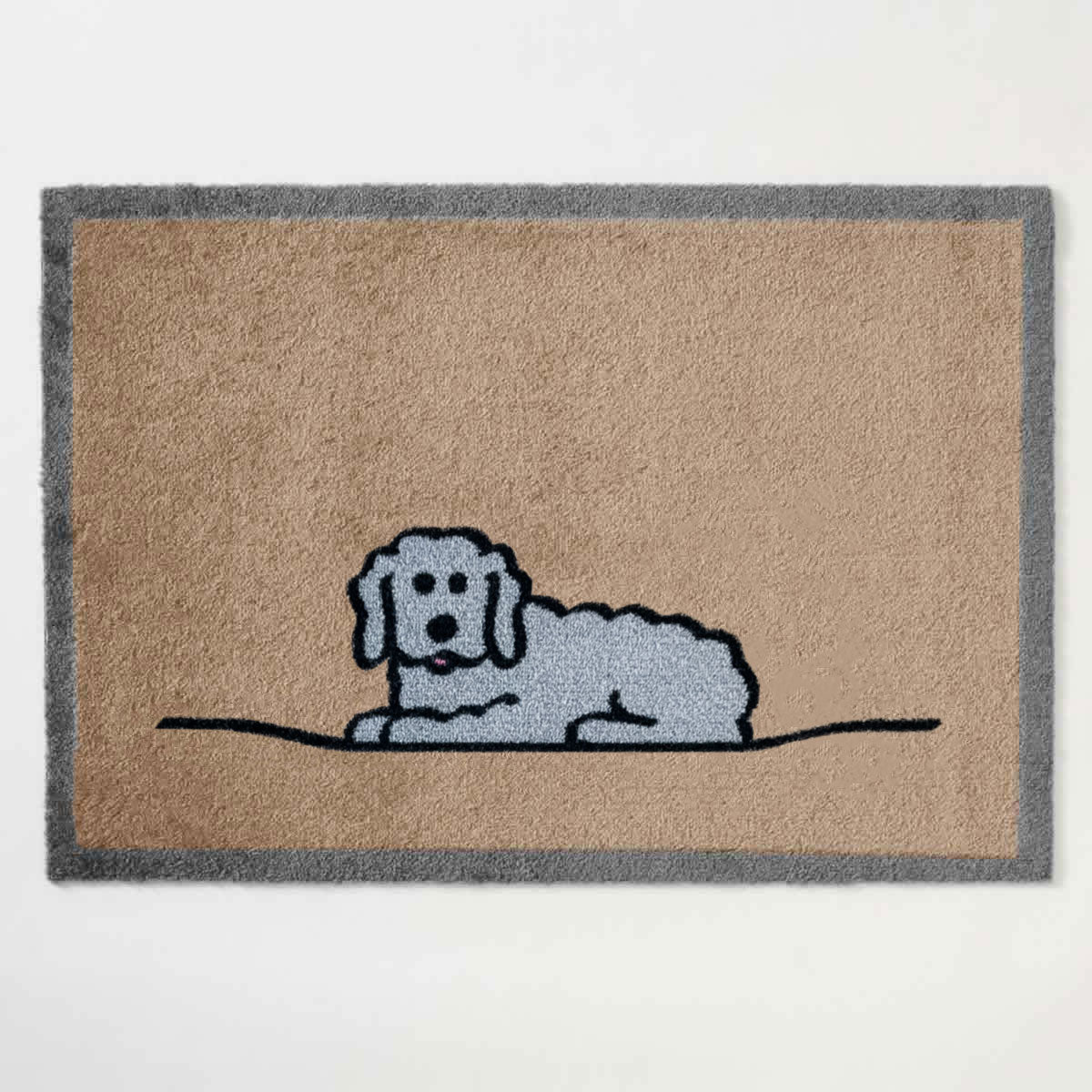 Fluffy Dog Doormat Natural