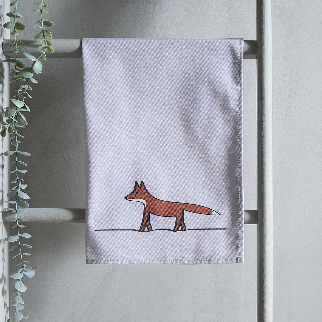 Fox Tea Towel hanging up