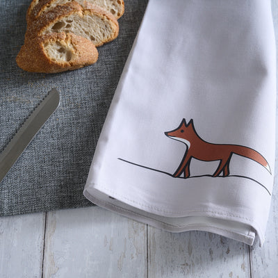 Fox Tea Towel on table