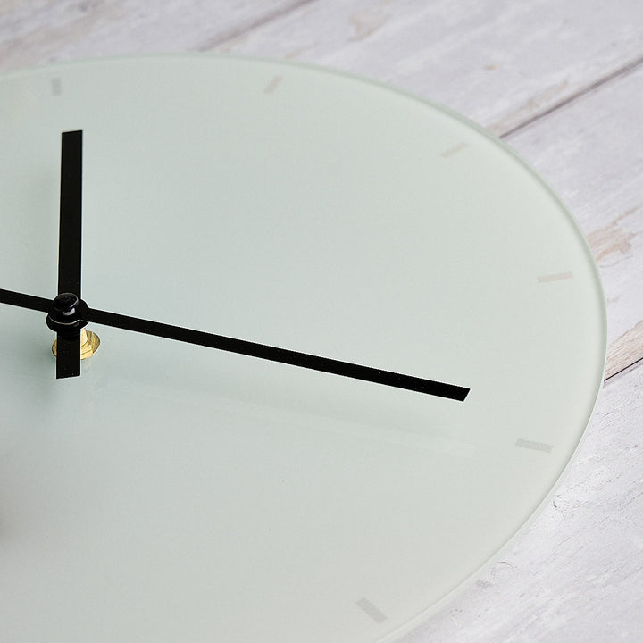 Glass Wall Clock close up