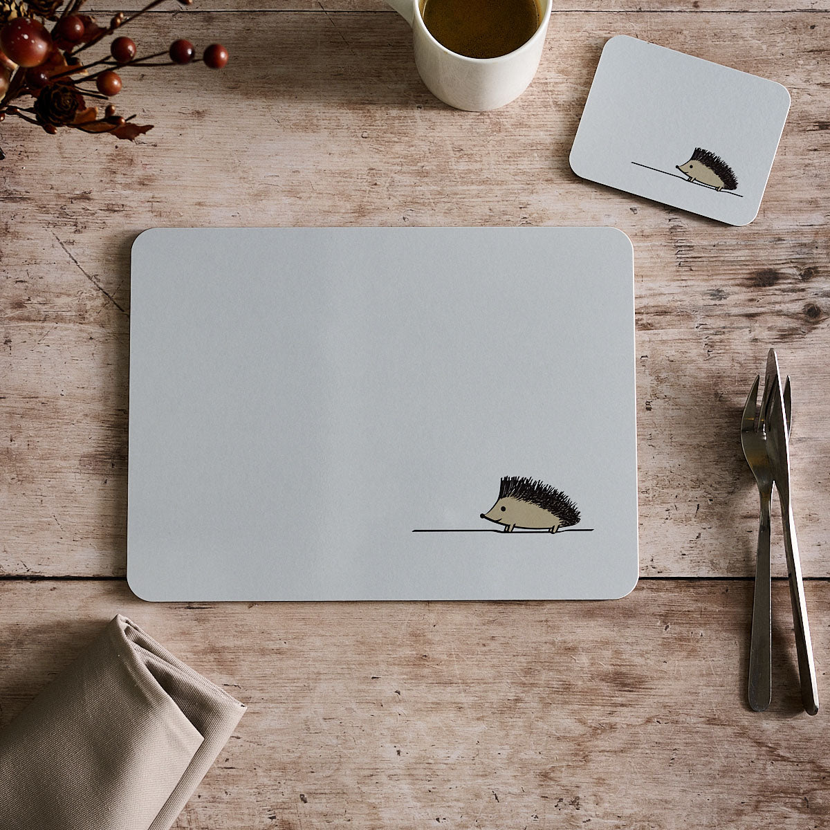 Hedgehog Placemat and Coaster