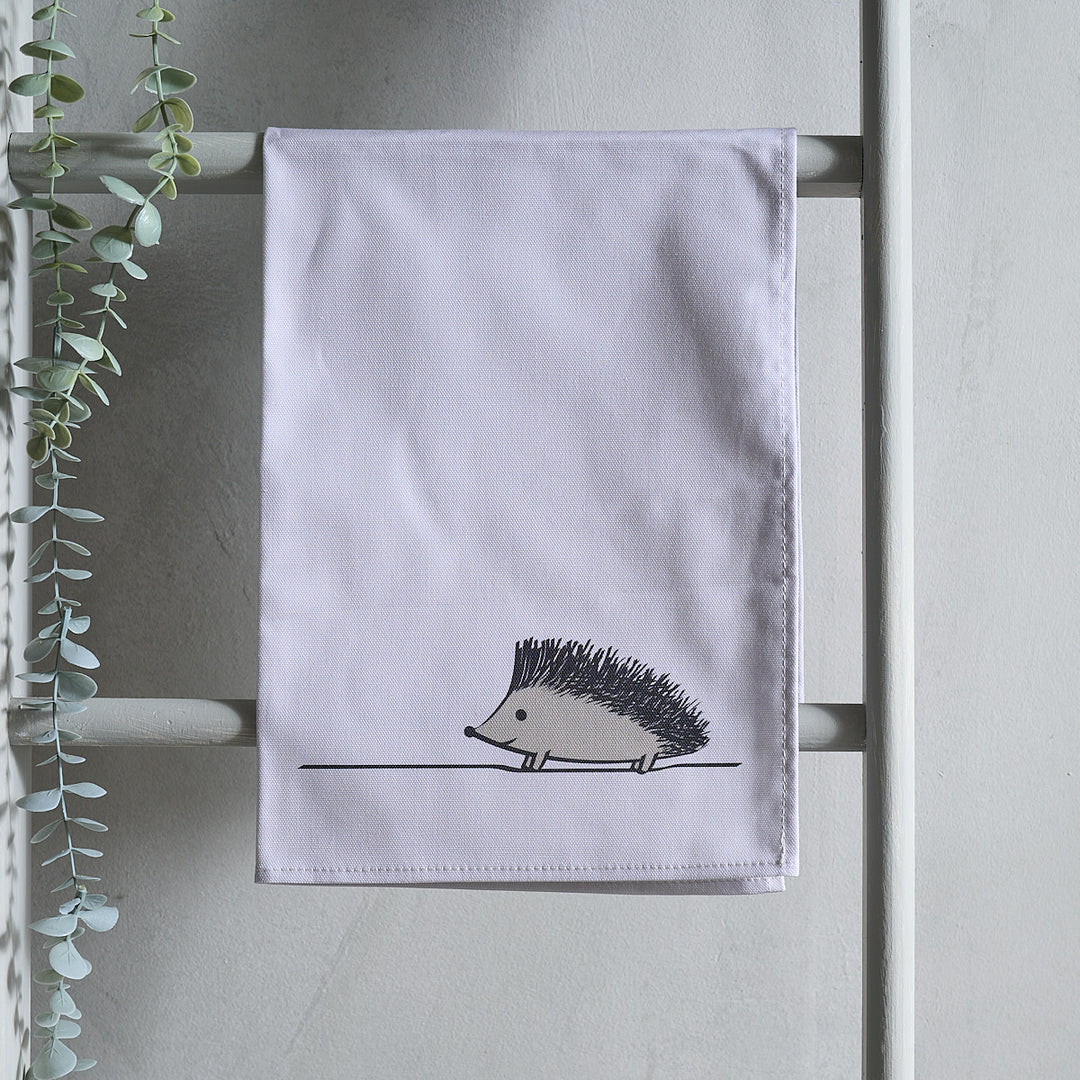 Hedgehog Tea Towel hanging up