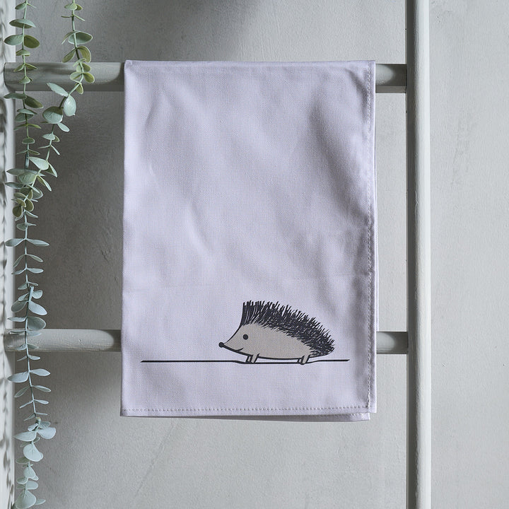 Hedgehog Tea Towel hanging up