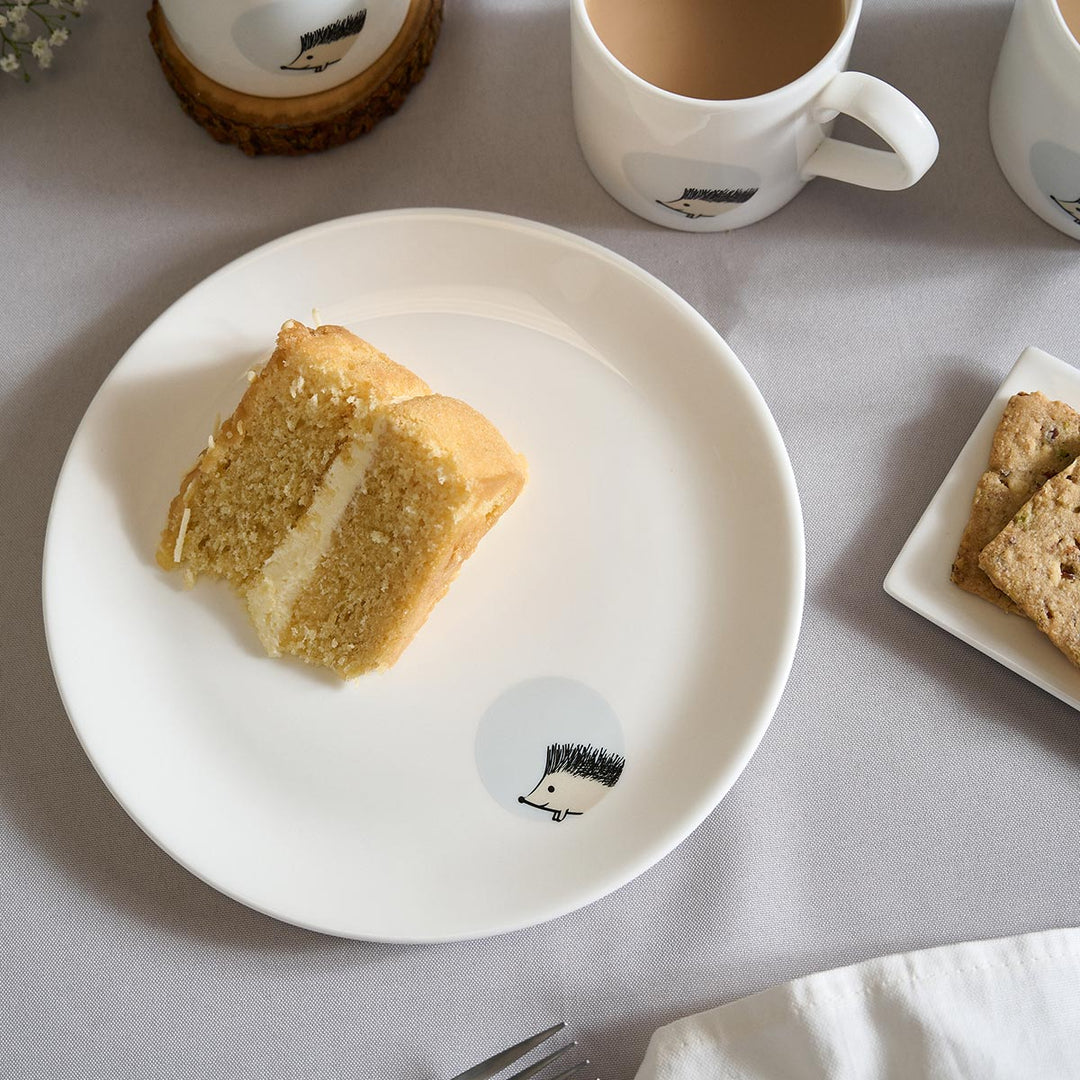 Hedgehog Side Plate with piece of cake