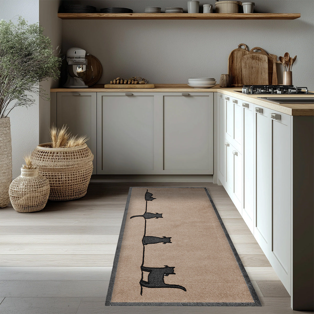 Cat Collection Runner Doormat, Natural, 60cm x 140cm