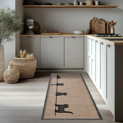 Cat Collection Runner Doormat, Natural, 60cm x 140cm
