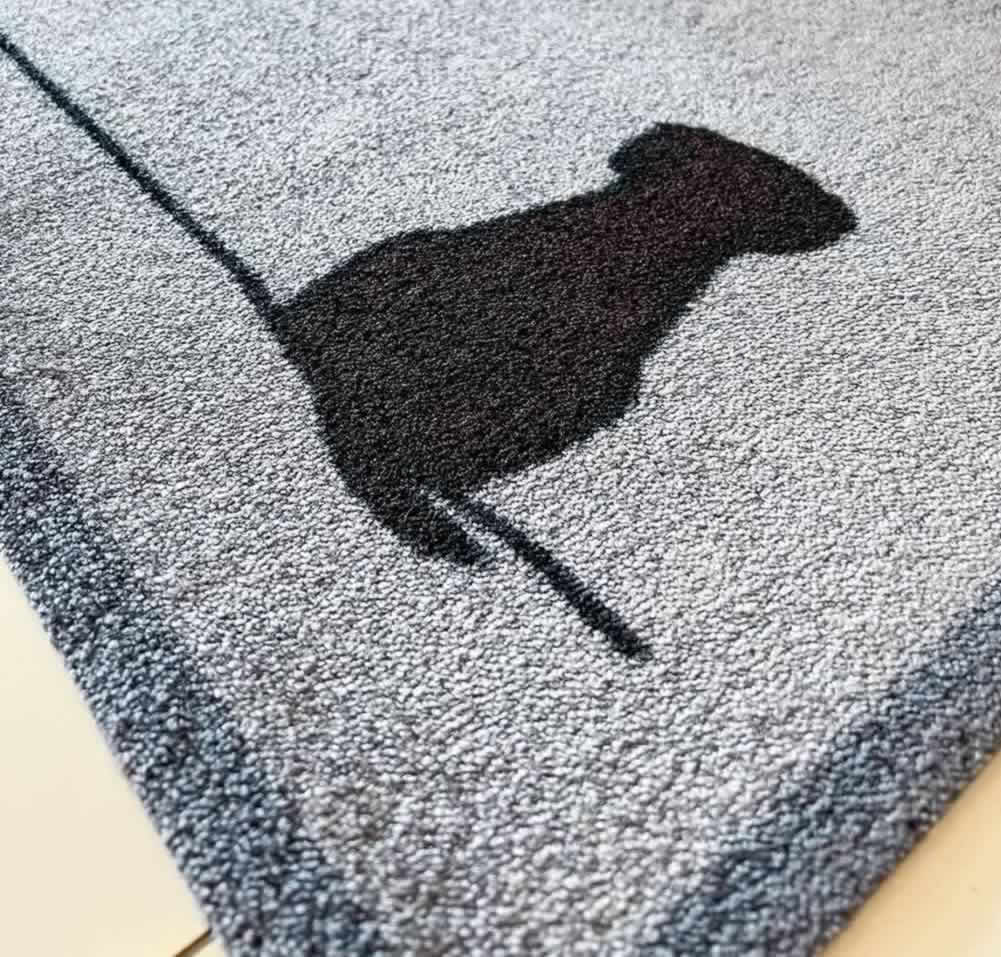 Sitting Dog Doormat Close Up
