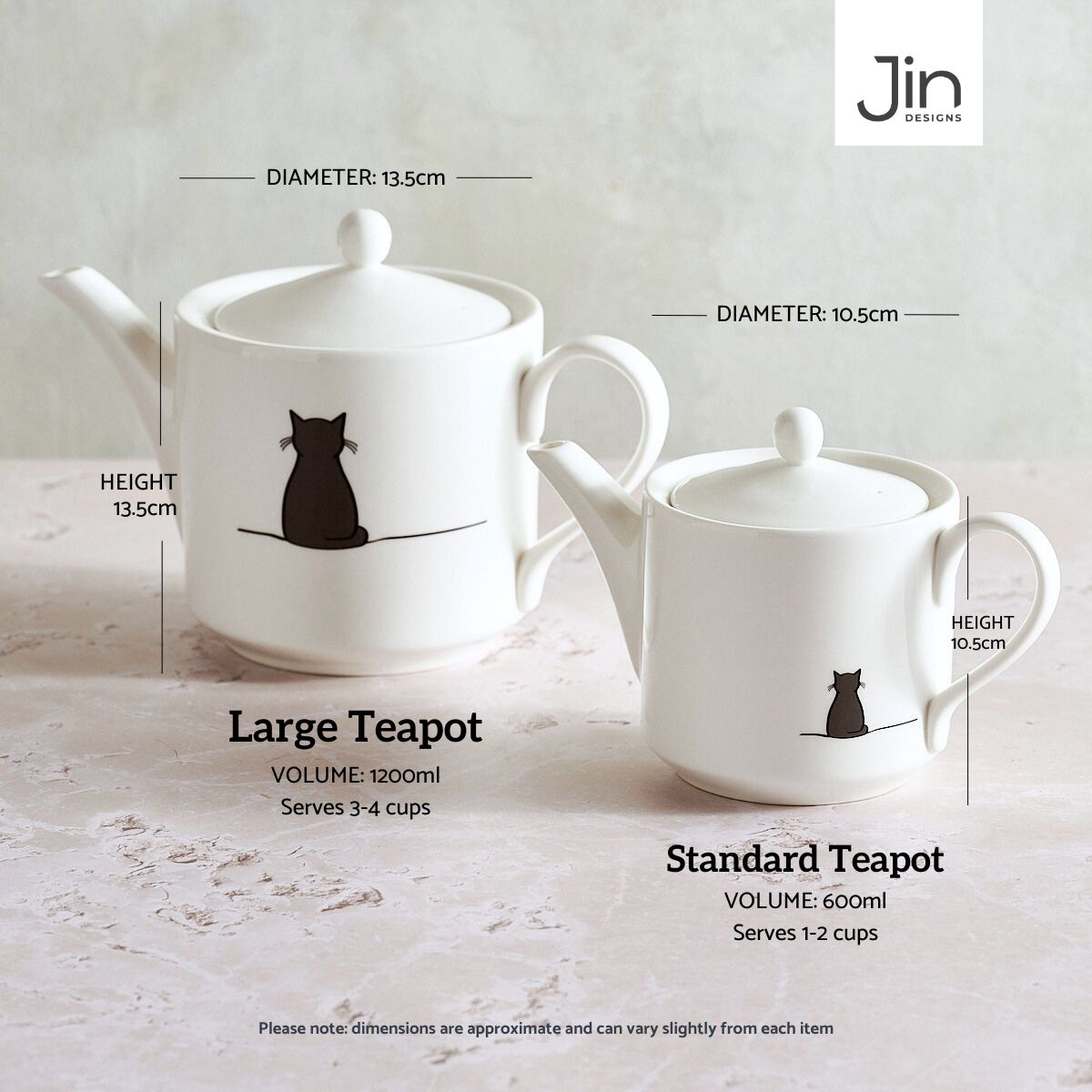 Cat Collection Teapot Large and Standard Sizes