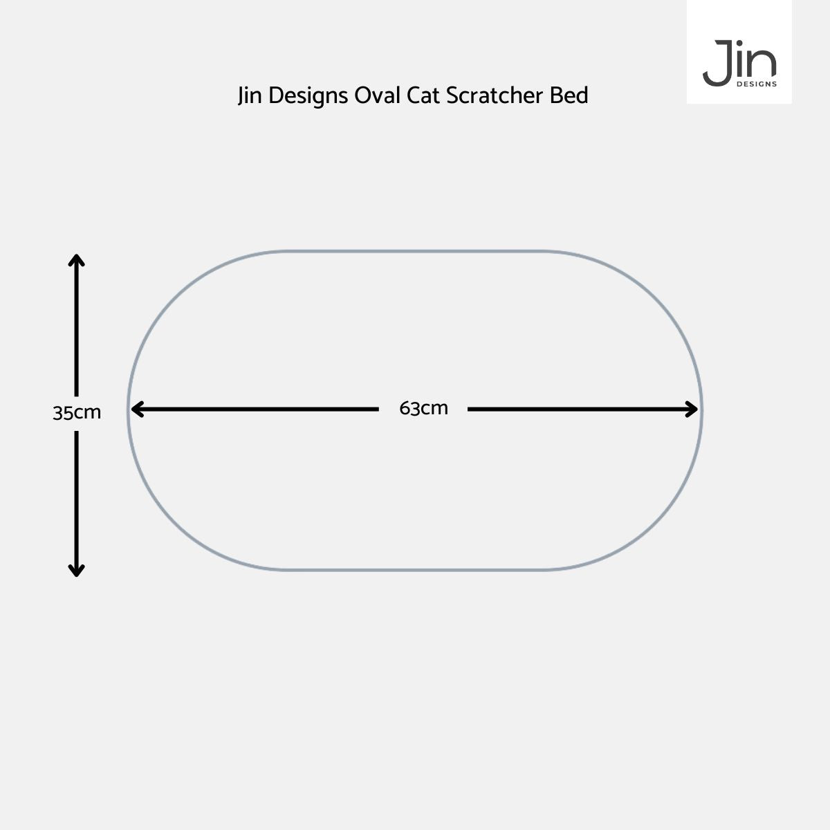 CatLoaf Extra Large Oval Cat Scratcher Bed 63cm x 35cm Dimensions